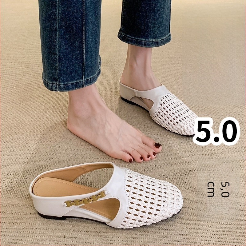 Sandale s unutarnjom ovčjim kožom, 5 cm povećanje visine, pleteni prozračni prednji dio, PU debeli potplat