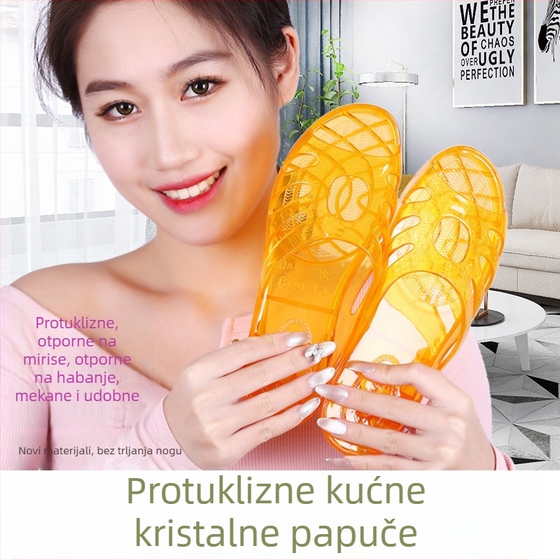Ženske PVC platform sandale za kućnu upotrebu – niski pet 1–3 cm, okrugli vrh, PVC gornji dio, PVC potplat, injekcijska potplat