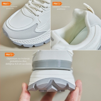 Ženske tenisice u stilu dad shoes, proljeće 2025, casual sportske tenisice s povećanjem visine 3–5 cm, gumeni potplat, prednje vezanje, AD8802