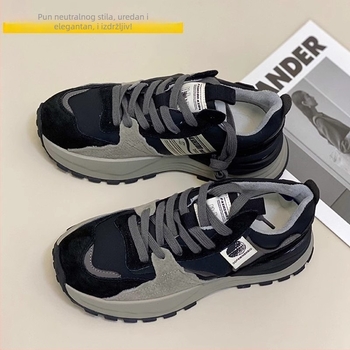 Ženske tenisice Dad Shoes s gornjim dijelom od sintetičke kože, okrugli vrh, gumena potplata, PU ulošak, visina pete 3–5 cm