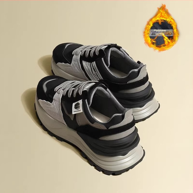 Ženske tenisice Dad Shoes s gornjim dijelom od sintetičke kože, okrugli vrh, gumena potplata, PU ulošak, visina pete 3–5 cm