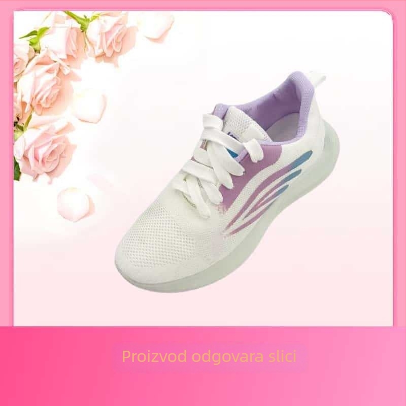 Ženske tenisice za sport i svakodnevnu upotrebu s prozračnim gornjim dijelom od mreže, protuklizna injekcijski oblikovana potplat, vezanje, niski kroj