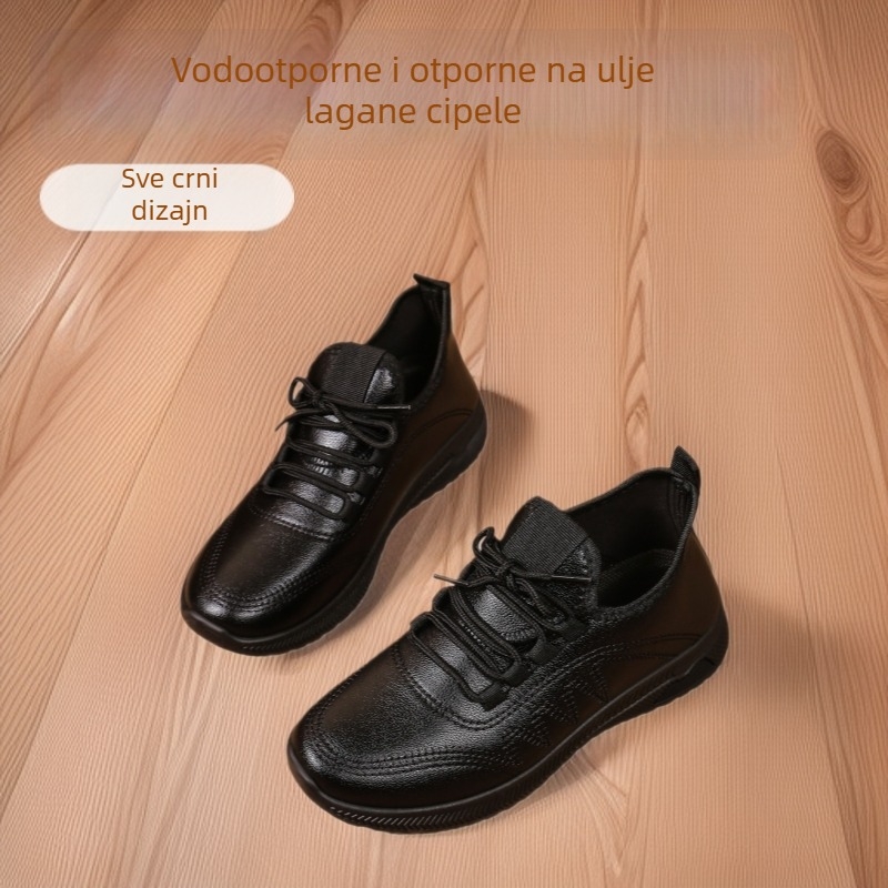 Damske casual cipele od sintetičke kože, vodootporne i otporne na ulja, protuklizna gumena potplat, EVA ulošak, niski potpetica 1-3 cm