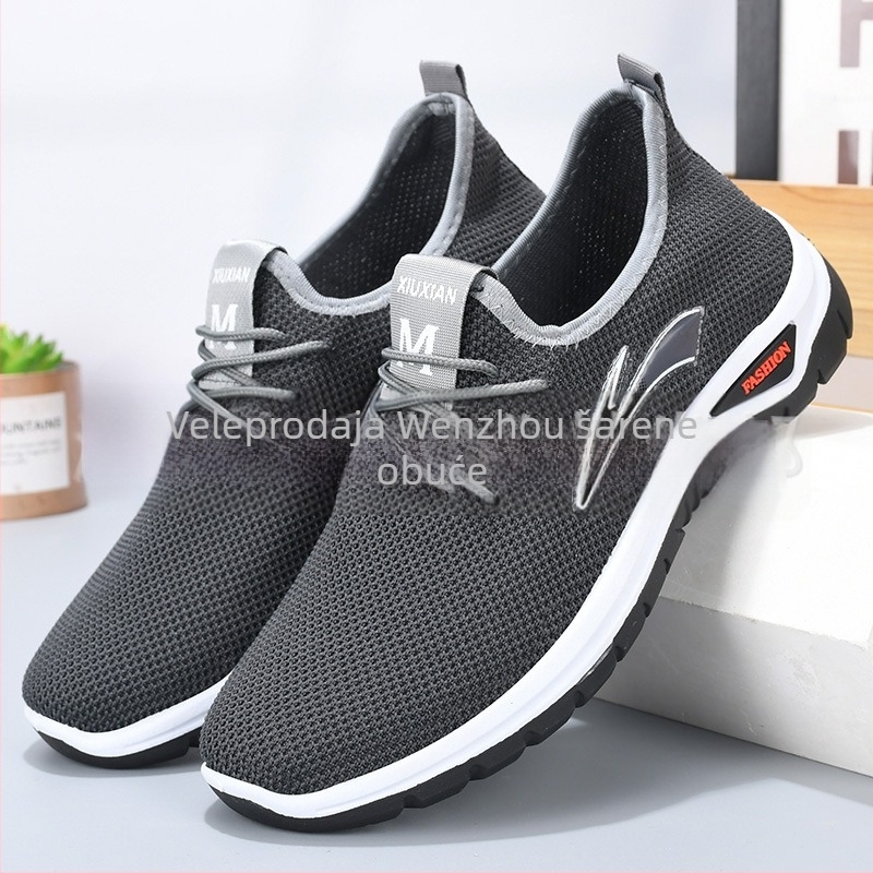 Unisex sportske casual tenisice s mrežastim gornjim dijelom, vezanje, injekcijska potplat, niski kroj, okrugli nos (mrežasti gornji dio; vezanje; injekcijska potplat; niski kroj; okrugli nos)