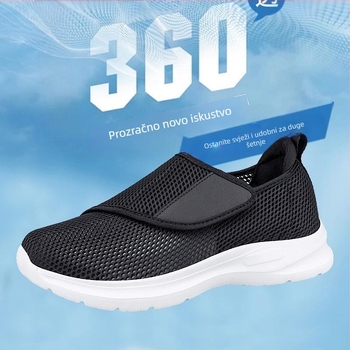 Cipele s Velcro za odrasle, prozračni mrežasti gornji dio, gumeni đon, zatvaranje na Velcro, okrugli vrh, klinasti pet