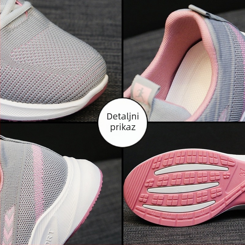 Ženske tenisice s Flyknit gornjim dijelom, prugasti uzorak, zaobljeni vrh prsta, EVA uloška, prednje vezanje