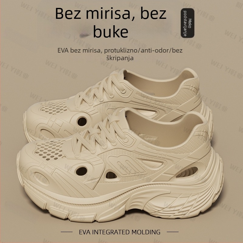 Unisex ljetne sandale s debelom potplata za povećanje visine, prozračan dizajn, lagane, za vanjsku upotrebu