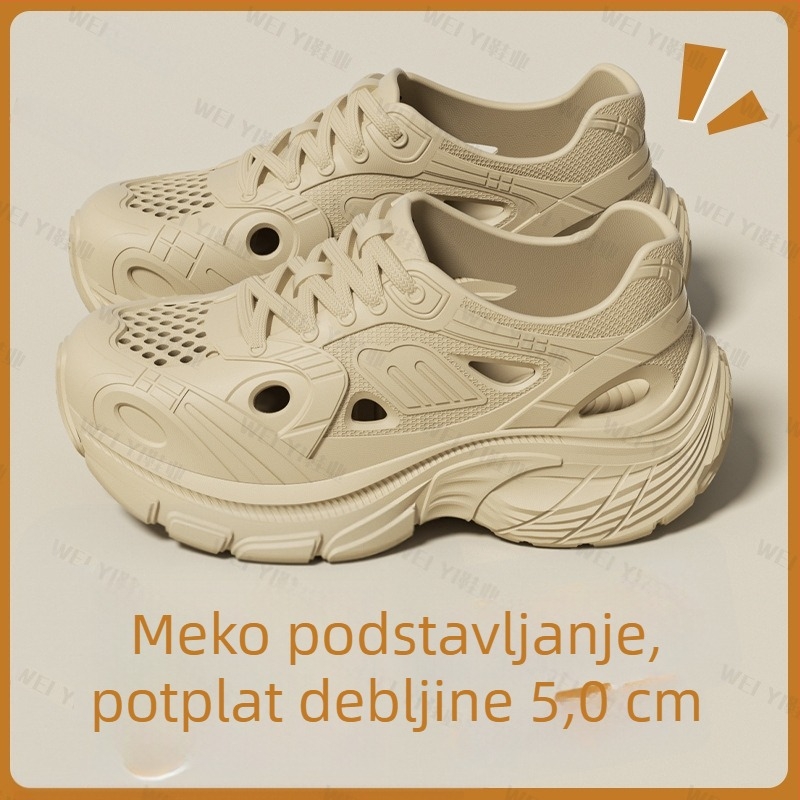 Unisex ljetne sandale s debelom potplata za povećanje visine, prozračan dizajn, lagane, za vanjsku upotrebu