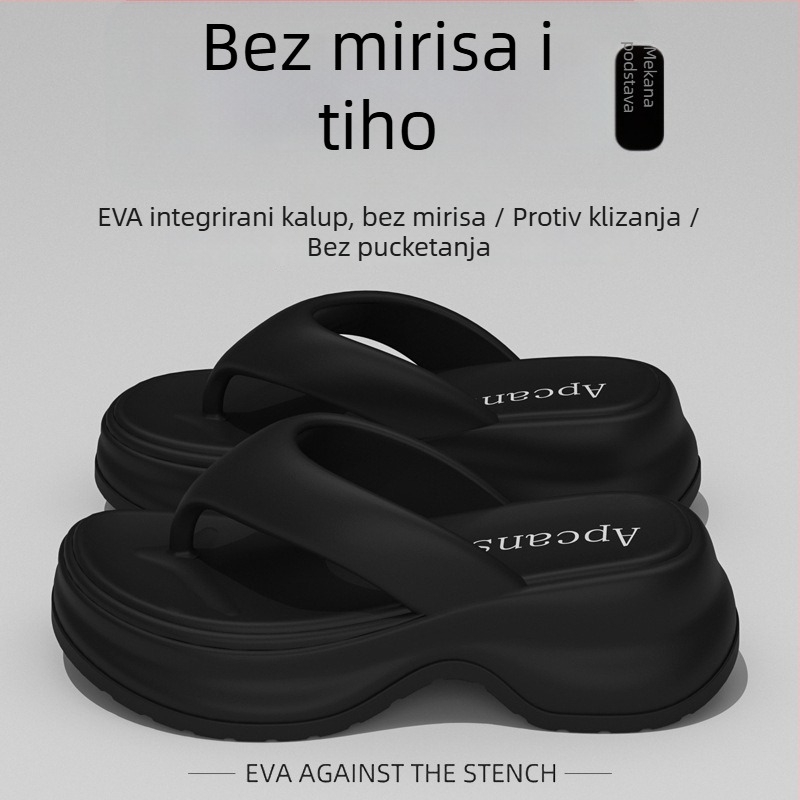 Ženske flip-flop s debelim potplatom, gornji EVA, EVA potplata, zaobljeni vrh, proljeće 2025 izlazak, ljetna upotreba