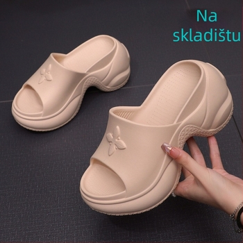 Ženske EVA platforme s križnim remenom, 9 cm povećanje visine, anti miris, okrugli vrh, PU podstava