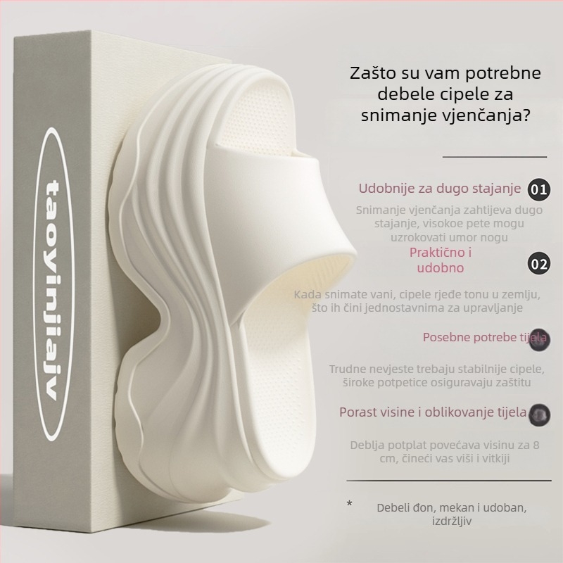 Ženske platforme s debelim potplatom, EVA konstrukcija, otvoreni prsti, gradski stil, 8 cm visina