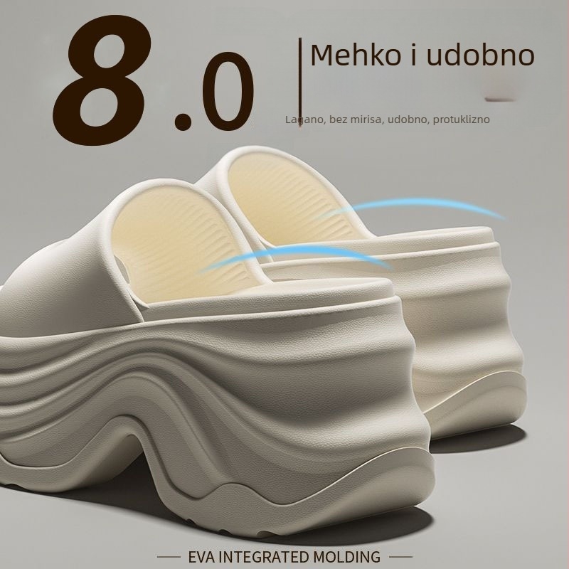Ženske platforme s debelim potplatom, EVA konstrukcija, otvoreni prsti, gradski stil, 8 cm visina