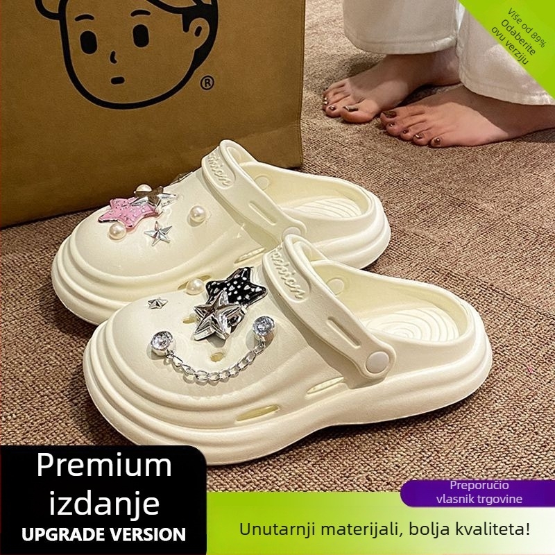 Ženske EVA sandale s rupicama, prozračne, debeli potplat 5–8 cm, Baotou serija, potplat injekcijskog oblikovanja