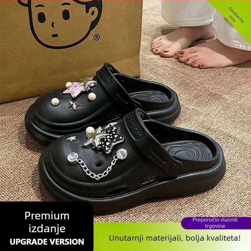 Ženske EVA sandale s rupicama, prozračne, debeli potplat 5–8 cm, Baotou serija, potplat injekcijskog oblikovanja