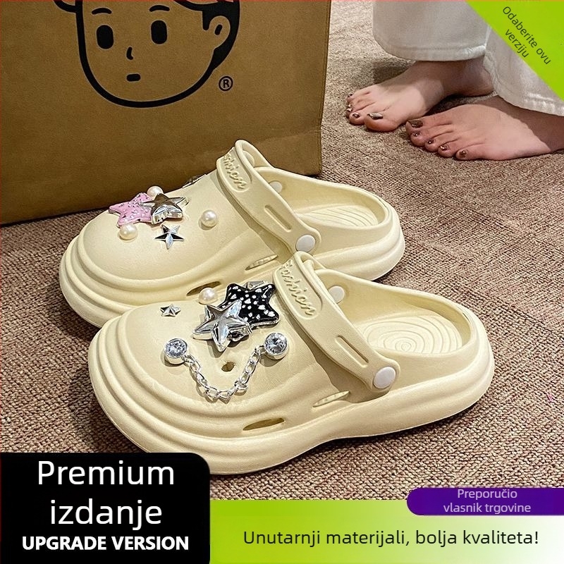Ženske EVA sandale s rupicama, prozračne, debeli potplat 5–8 cm, Baotou serija, potplat injekcijskog oblikovanja