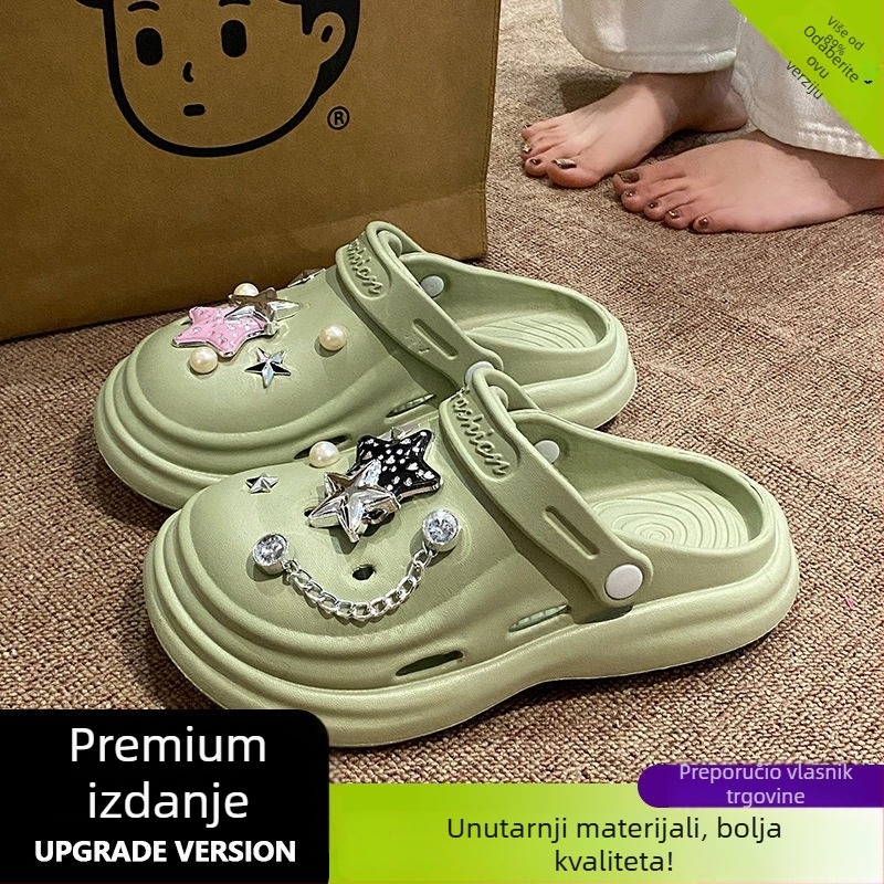 Ženske EVA sandale s rupicama, prozračne, debeli potplat 5–8 cm, Baotou serija, potplat injekcijskog oblikovanja