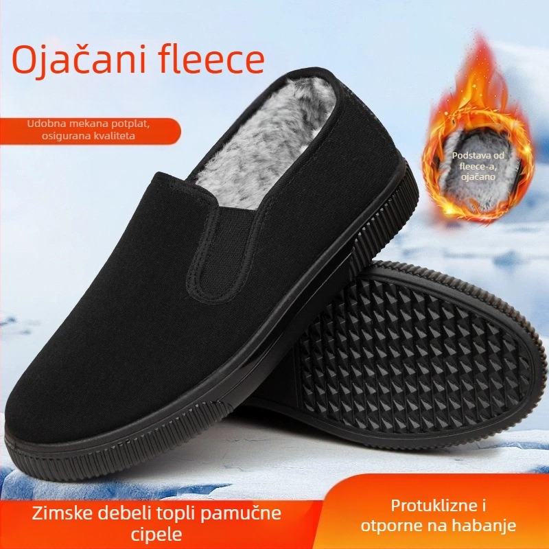 Muške kućne papuče s gornjim dijelom od pamuka i gumom na potplati, debeli izolacijski, lagane i otporne kućne cipele za zimu, proljeće i jesen