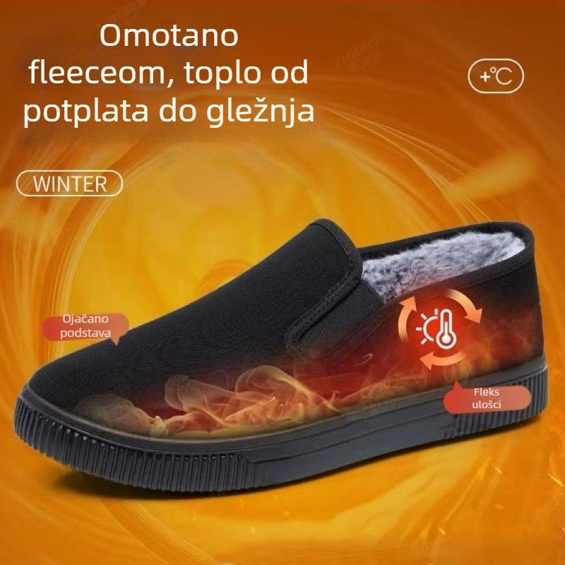 Muške kućne papuče s gornjim dijelom od pamuka i gumom na potplati, debeli izolacijski, lagane i otporne kućne cipele za zimu, proljeće i jesen