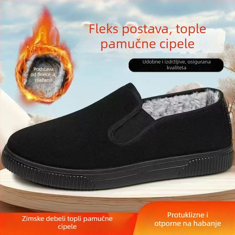 Muške kućne papuče s gornjim dijelom od pamuka i gumom na potplati, debeli izolacijski, lagane i otporne kućne cipele za zimu, proljeće i jesen