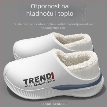 Muške pamučne papuče - zimska toplina, EVA gornji dio i potplat, vodootporne, protuklizne, za unutarnju i vanjsku upotrebu