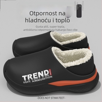 Muške pamučne papuče - zimska toplina, EVA gornji dio i potplat, vodootporne, protuklizne, za unutarnju i vanjsku upotrebu