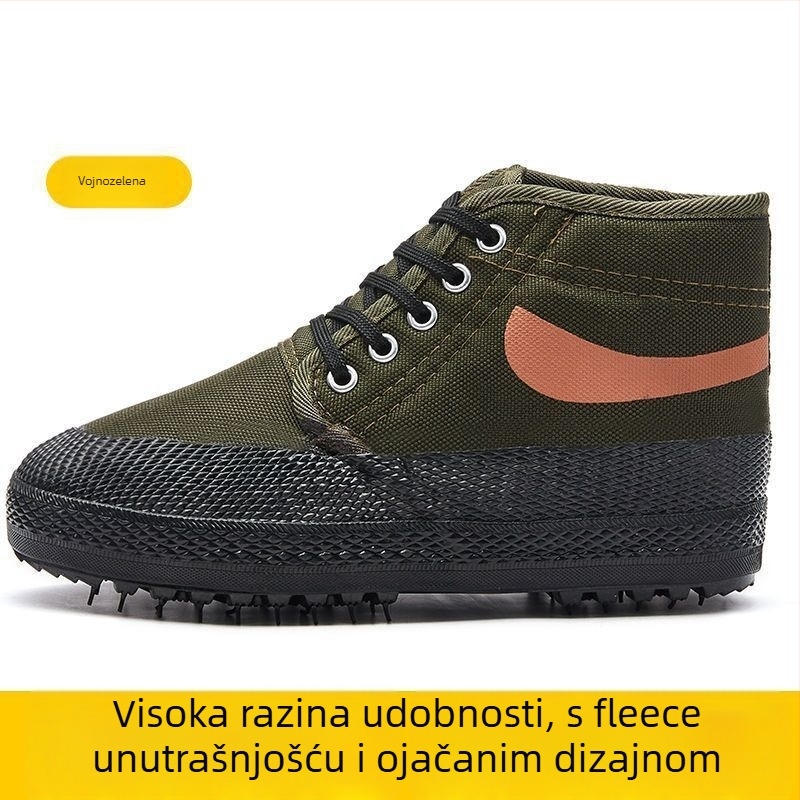 Zimske papuče/kućne cipele: protuklizne, tople i otporne na habanje; gornji dio od platna, potplat od gume; debeli dizajn; casual minimalistički stil