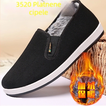 3520 Pamučne papuče za muškarce i žene, zimske tople s flisom, udobne kućne cipele s plastičnom potplatom
