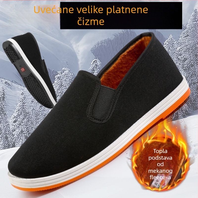 Zimske muške platnene papuče sa složenom potplatom – kućna obuća