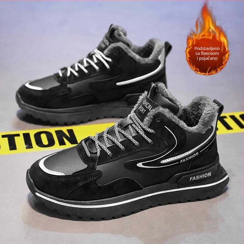 Dječje zimske papuče s flisom, PU gornji dio, potplat od aluminijske ploče, debela konstrukcija, okrugli vrh