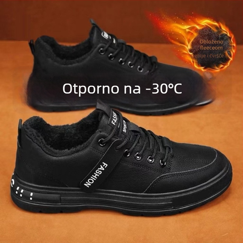 Muške zimske radne cipele s PU gornjim dijelom, PVC đonom, vezanjem, okruglom prstom, ravna peta