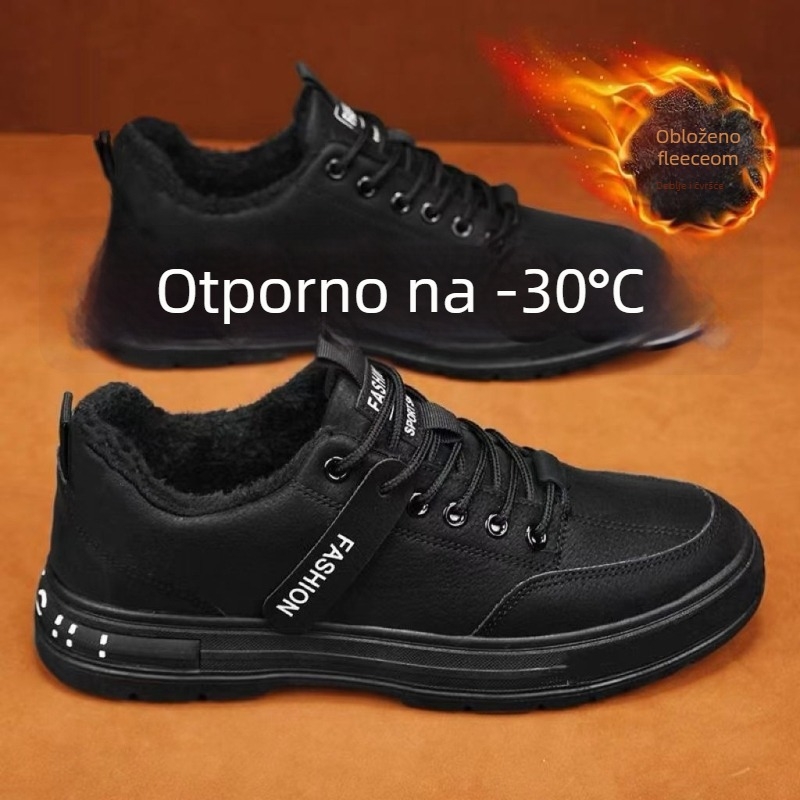 Muške zimske radne cipele s PU gornjim dijelom, PVC đonom, vezanjem, okruglom prstom, ravna peta