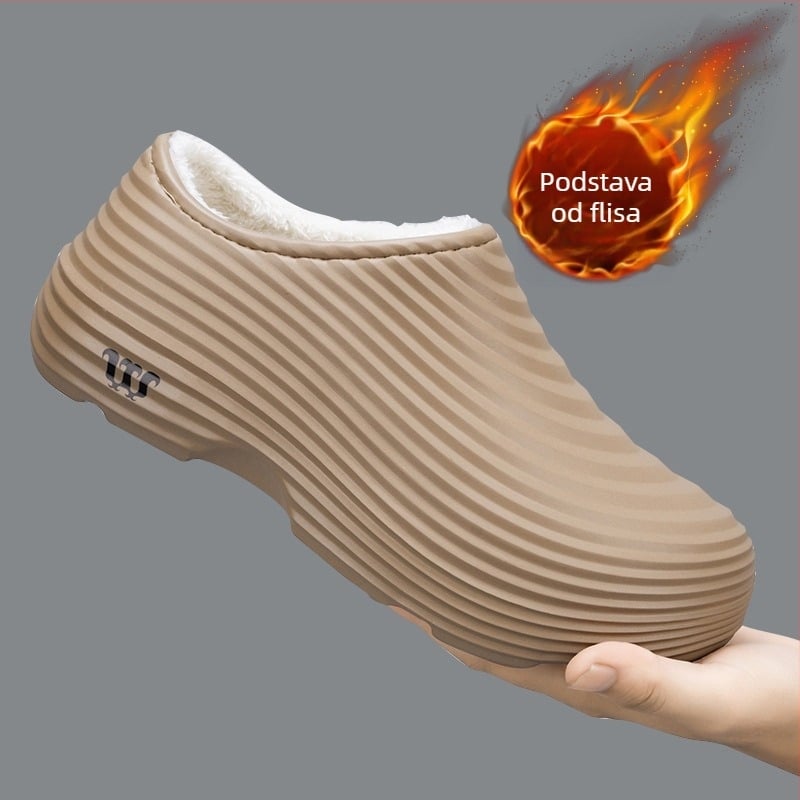 Domaće papuče s protuklizom, toplim i otporne na habanje | gornja EVA, potplat EVA, debeli dizajn, zaobljeni vrh, slip-on