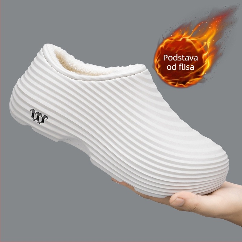 Domaće papuče s protuklizom, toplim i otporne na habanje | gornja EVA, potplat EVA, debeli dizajn, zaobljeni vrh, slip-on