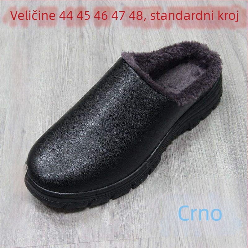 Muške zimske papuče od pamuka s vodootpornom debelom potplatom za kućnu i vanjsku upotrebu