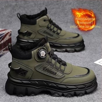 Muške zimske čizme Martin, s fleec podstavom, vodootporne, protuklizna gumena potplat, vezanje sprijeda, srednje visine