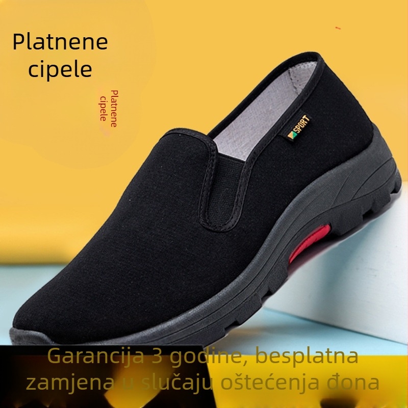 Unisex casual tenisice za šetnju s gornjim dijelom od pamuka, okrugli vrh, niski profil, prozračne, protuklizna gumena potplata