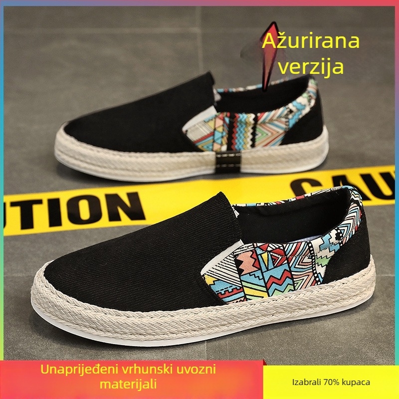Muške platnene cipele bez vezivanja, slip-on, s višeslojnom podom i okruglim vrhom – casual obuća za jesen i zimu
