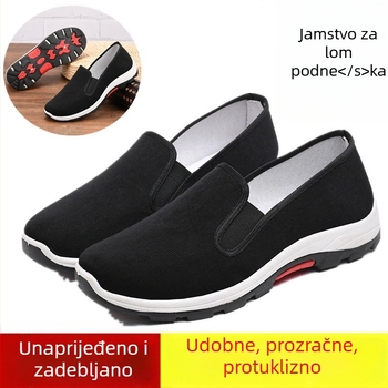 Muške planinarske cipele bez vezica — prozračni platneni gornji dio, injekcijska potplat,tekstilna uložak, niski potplat 1–3 cm