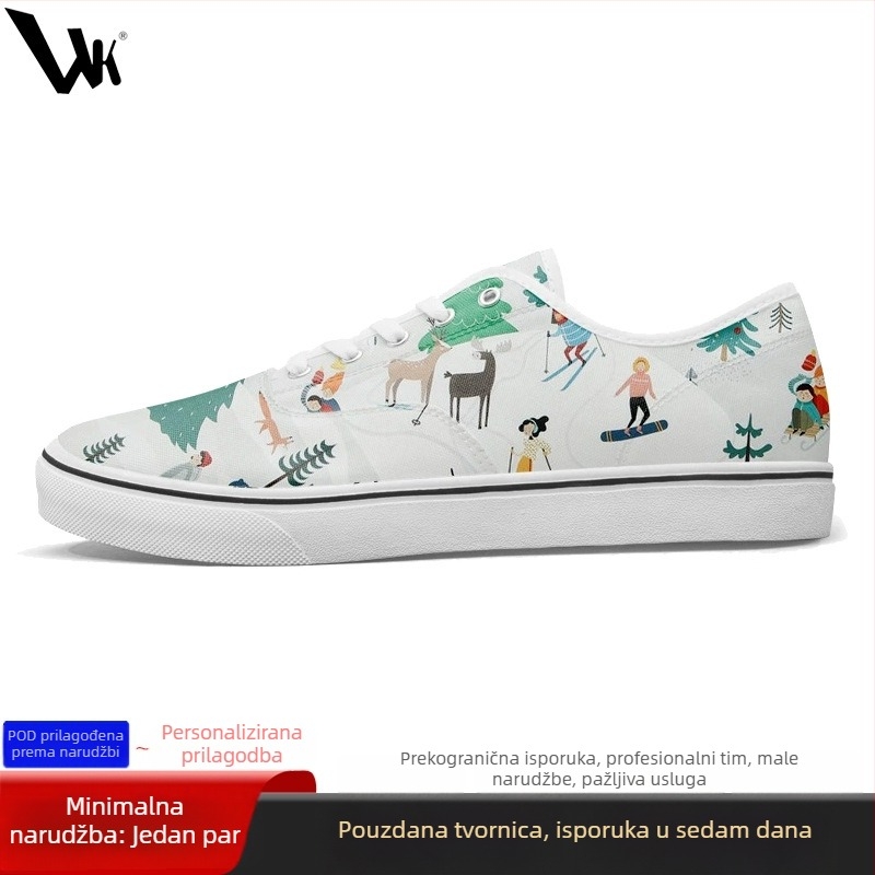 Unisex platnene tenisice s niskim profilom, prilagođene crtama, vezanje, EVA uložak, mrežasta podstava