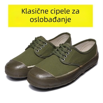 Radne tenisice za trening s platnenim gornjim dijelom, gumom na potplatu, otporne na habanje, vezanje