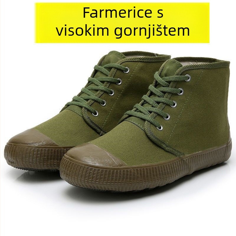 Radne tenisice za trening s platnenim gornjim dijelom, gumom na potplatu, otporne na habanje, vezanje