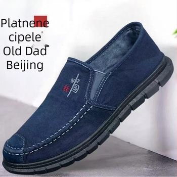 Muške platnene tenisice bez vezica, okrugli vrh, niski gornji dio, elastična traka, gumena potplat