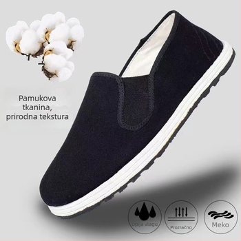 Unisex platnene casual tenisice s vulkaniziranom gumom, zaobljeni nos, niski kroj, elastični trak za zatvaranje