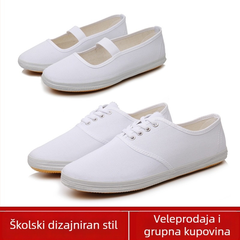 Muške platnene ravne tenisice, prozračne, s vezicama i gumom, oštro špičastim vrhom