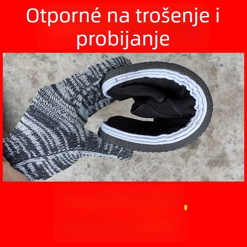 Muške radne cipele s gornjim dijelom od pamuka, okrugla nosnica, plastični đon, šivana konstrukcija