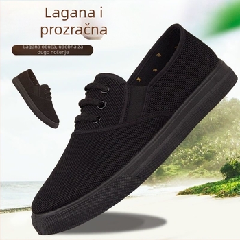 Slip-On platnene tenisice za unisex, prozračna mrežasta podstava, protuklizna injektirana potplat, niski gornji dio, okrugla špička