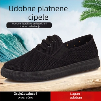Slip-On platnene tenisice za unisex, prozračna mrežasta podstava, protuklizna injektirana potplat, niski gornji dio, okrugla špička