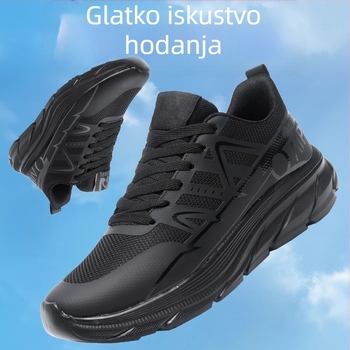 Muške tenisice za trčanje s PU+mrežastim gornjim dijelom, EVA đon, vezanje, niski kroj, prozračnost
