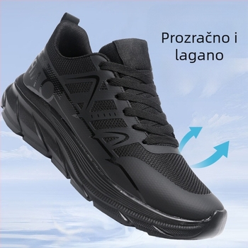 Muške tenisice za trčanje s PU+mrežastim gornjim dijelom, EVA đon, vezanje, niski kroj, prozračnost