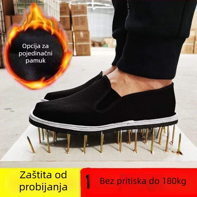 Muške radne tenisice: pamuk gornji dio, fleece podstava, protuklizna potplat, otporne na habanje, niski kroj